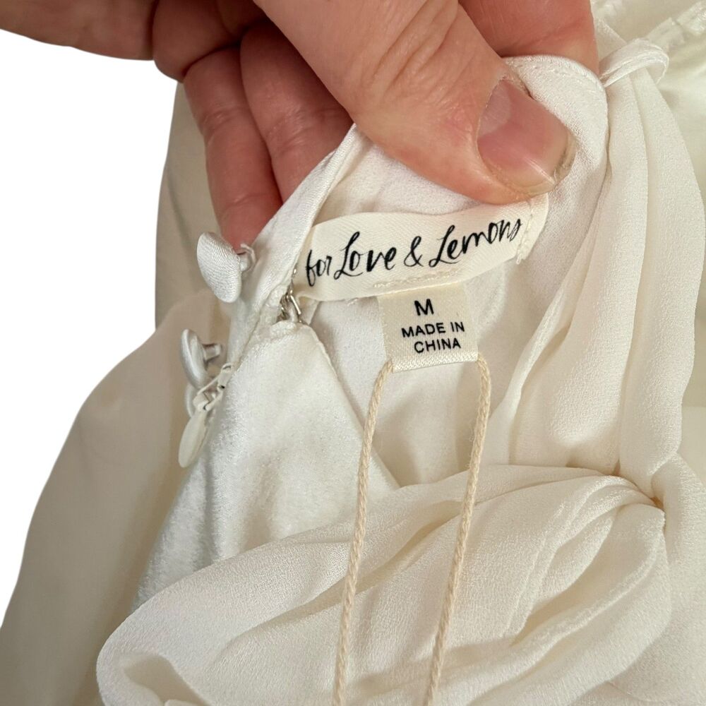 For Love & Lemons x Revolve Cora Bridal Gown White Size M NWT - Picture 4 of 13